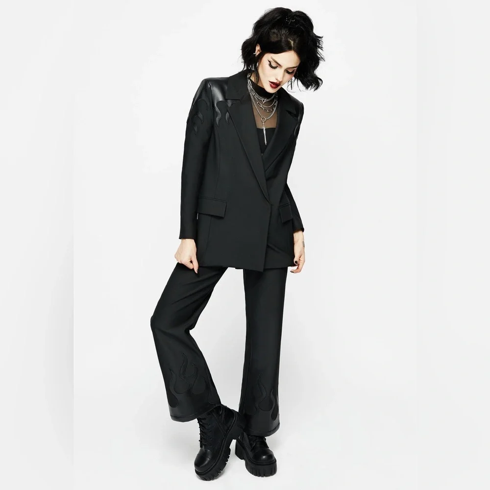Disturbia Ignite Faux Leather Blazer Size UK 20 / US 16 - Picture 10 of 10